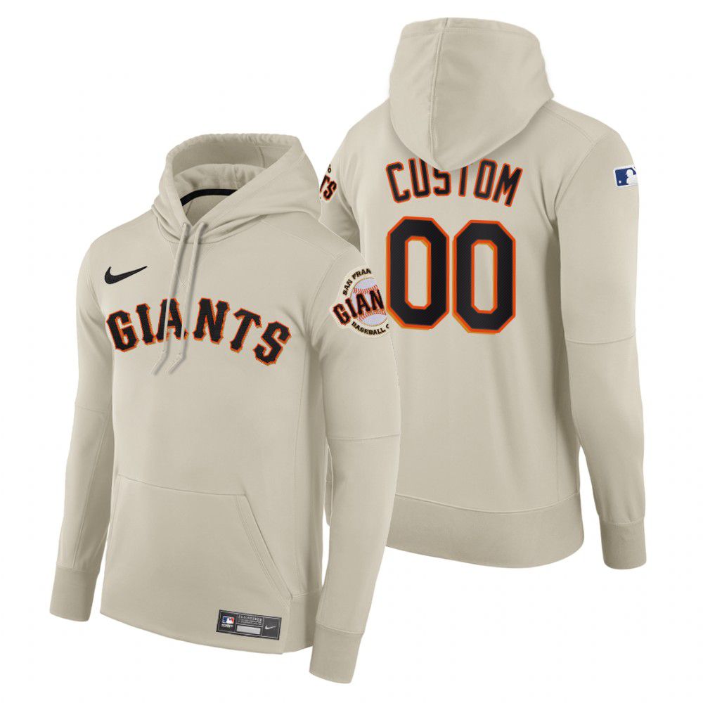 Cheap Men San Francisco Giants 00 Custom cream home hoodie 2021 MLB Nike Jerseys